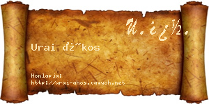 Urai Ákos névjegykártya